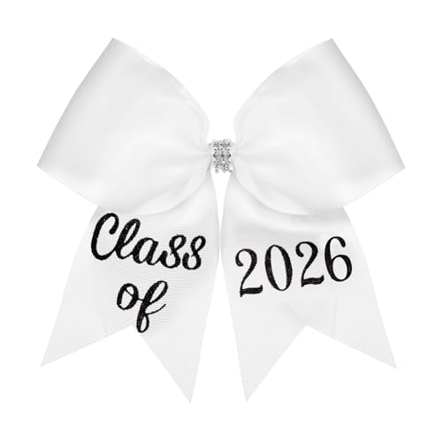 Knitgrip Class of 2026 Graduation Cap Bow White Hair Clip Accessory