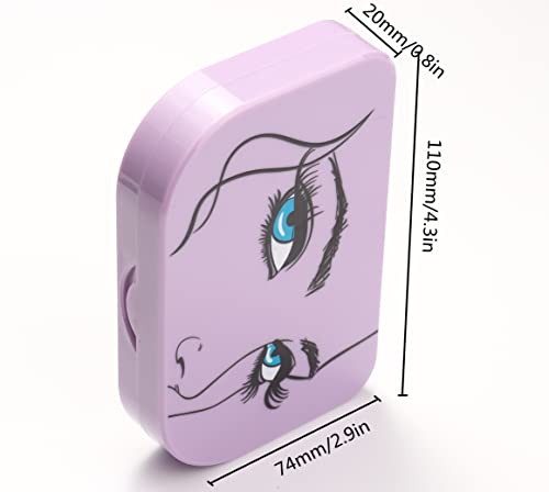Travel Eyelash Organizer with Mirror - Purple Eyelash Case