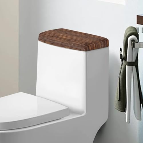 Brown Wood Board Print Toilet Tank Lid Cover - Elastic Protector