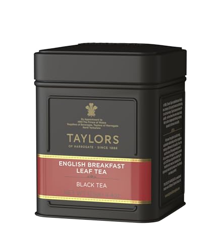 Taylors of Harrogate English Breakfast Loose Leaf Tea, 4.41 oz Tins (Pack of 6)