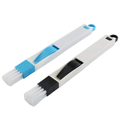 2-Pack Window & Track Cleaning Brushes with Dustpans - Detachable & Reusable