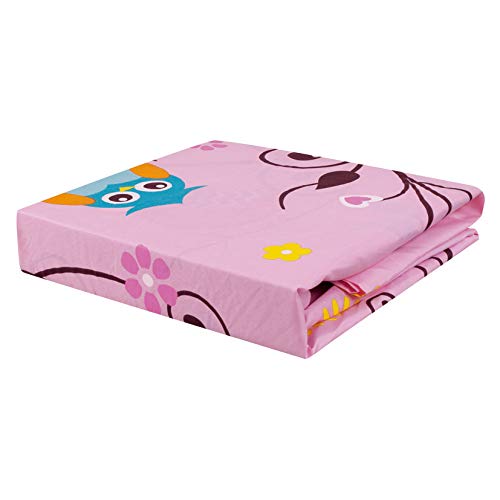 Sapphire Home 6 Piece Owl Bedding Set for Girls, Kids Bed in a Bag, Comforter Set with Bed Sheets, Pillow Case, Toy Pillow, Toddler Bedroom Kit, Owl Room Decor for Girls, Twin Size
