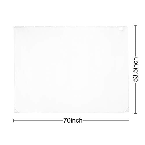 N&Y HOME Snap-In Shower Curtain Liner, 100% Polyester, White, 70x54