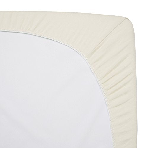 Fitted Crib Sheets 2-Pack, 100% Cotton Jersey, Cream