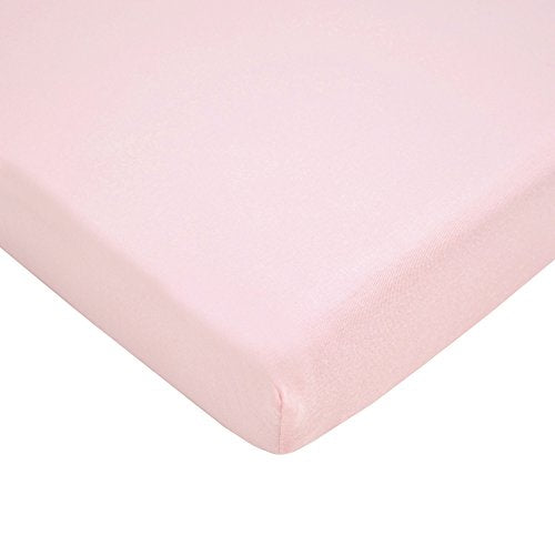 TL Care Fitted Mini Crib Sheet 38x24" - Pink, 100% Cotton