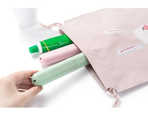 TsuvyXeg Portable Toothbrush Travel Cases Set of 4 Pastel Colors