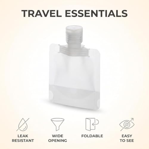 Yxinjy 10 Pcs Clear Travel Squeeze Pouches 30ml Refillable Toiletry Bags