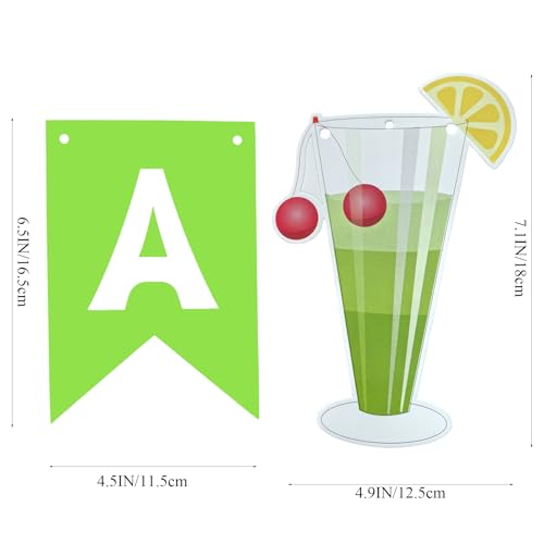 Green Margarita Birthday Decorations Set with Banner & Streamers