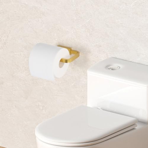 Groleca Gold Toilet Paper Holder - Rustproof Aluminum Wall Mount