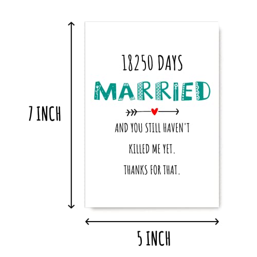 Funny 50th Anniversary Card - 18250 Days Married - 5x7