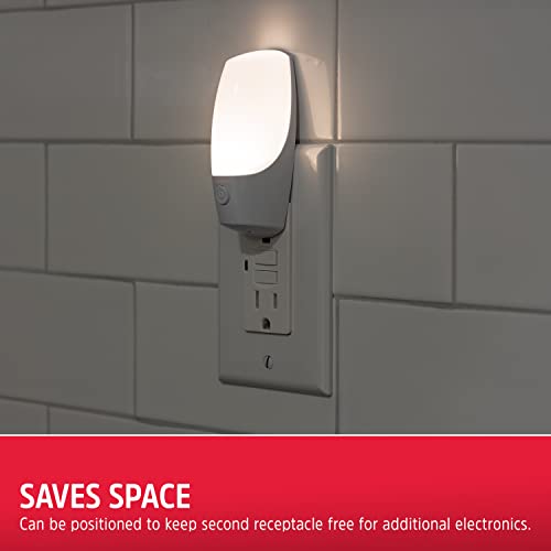 Energizer Manual LED Night Light, Plug-in Push Button, 4 Pack (White)