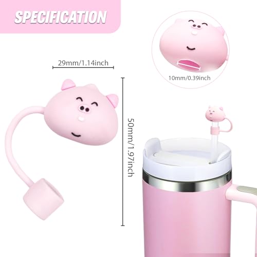 WELTAZ Animal Straw Covers for Stanley Tumblers - 2 Pack