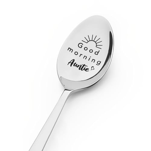 Engraved Stainless Steel Coffee Spoon for Auntie - Perfect Gift