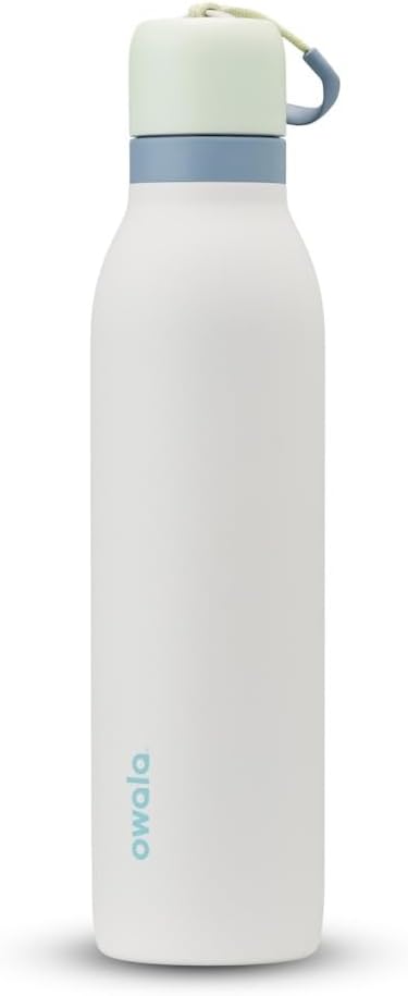 Owala FreeSip Twist Insulated Stainless Steel Water Bottle - BPA-Free, 24 oz, Green/White (Iced Breeze) for Sports & Travel