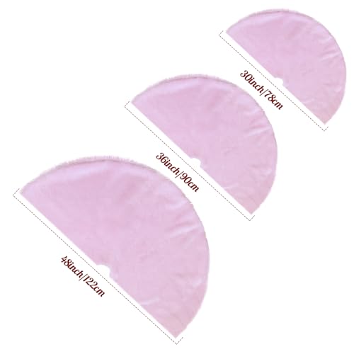 Pink Plush Christmas Tree Skirt 30 Inch Faux Fur Holiday Decor - Amidaky