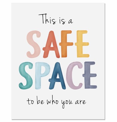 Safe Space Print – Boho Wall Art for Counselors & Classrooms 8x10