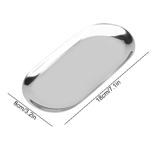 Tiiyee Stainless Steel Decorative Tray - Small Jewelry & Cosmetics Organizer