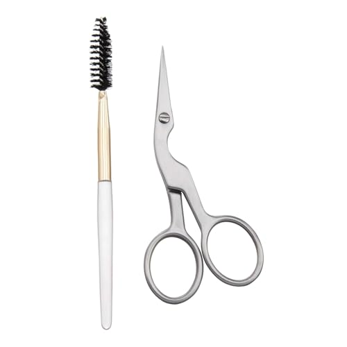 YAMHOHO Stainless Steel Eyebrow Shaping Scissors and Grooming Brush