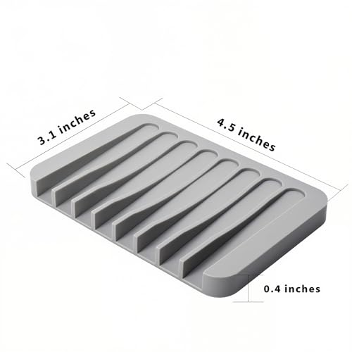 Self-Draining Silicone Soap Dish Set of 2 - Non-Slip Design