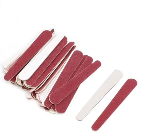 Zhuluck 50Pcs Red Mini Nail Files Disposable Double Sided Emery Boards