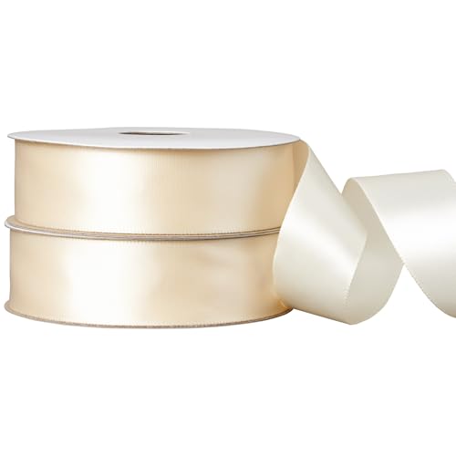 Offray Antique White Satin Ribbon - 7/8" Wide, 12 Yards Total