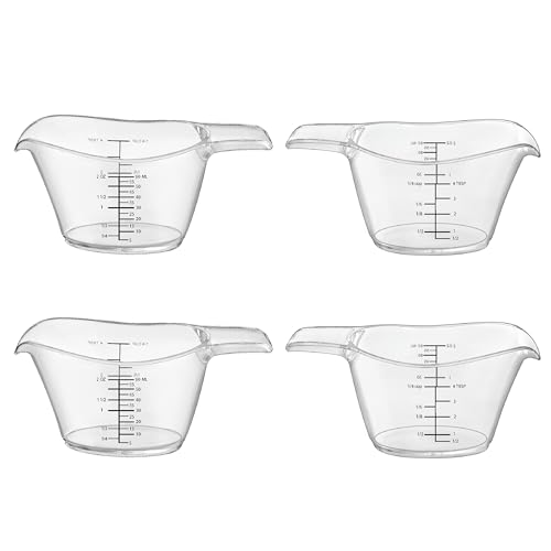 4-Pack Plastic Liquid Measuring Cups with Multi-Scale Markings