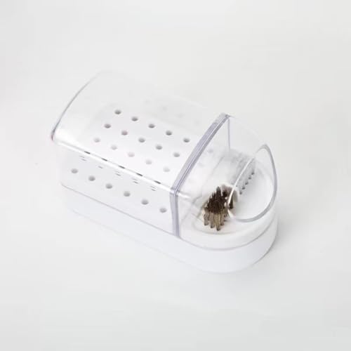Yimart 30 Holes Nail Drill Bit Holder Storage Box White