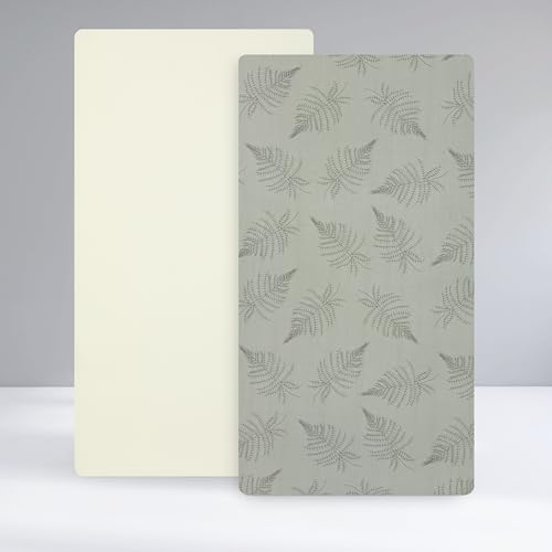 Evolur 2-Pack Organic Cotton Fitted Crib Sheets - Sage Green Dinosaur Print