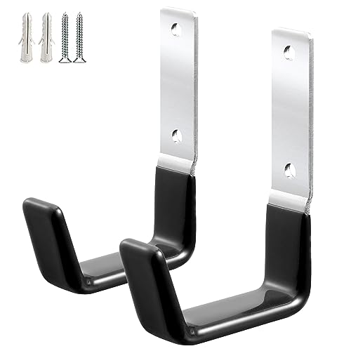 GeeWatom Heavy Duty Steel Garage Hooks - Small 2PC Anti-Slip Utility Hooks