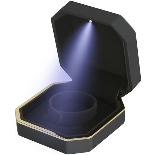 Luxury Black LED Jewelry Bracelet Gift Box with Velvet Lining