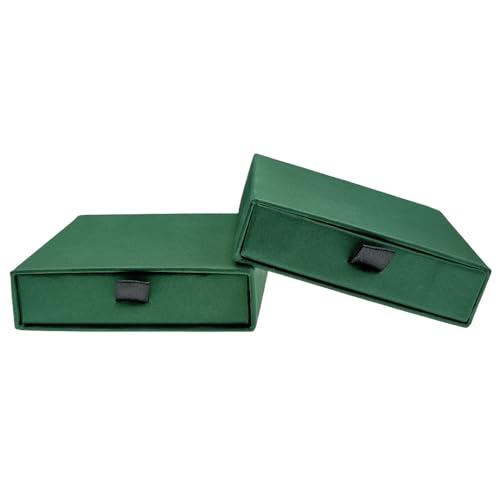 GymRichy Green 2-Pack Small Jewelry Gift Boxes 3.5x3.5x1 Inch for Earrings & Necklaces