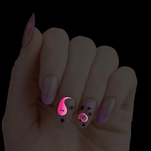 KISS Voguish Fantasy Halloween Press-On Nails - Mystery Purple Medium Oval
