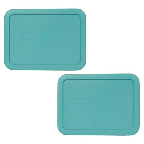 Pyrex 7210-PC 3-Cup Turquoise Food Storage Lids (2-Pack)
