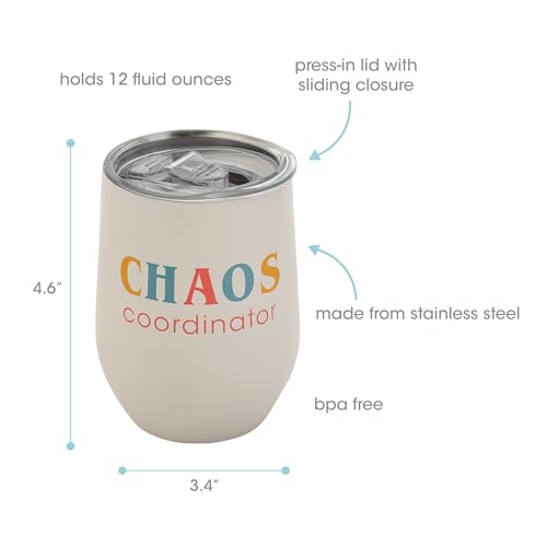 Chaos Coordinator Wine Tumbler for Mom - 12 oz Insulated Travel Cup