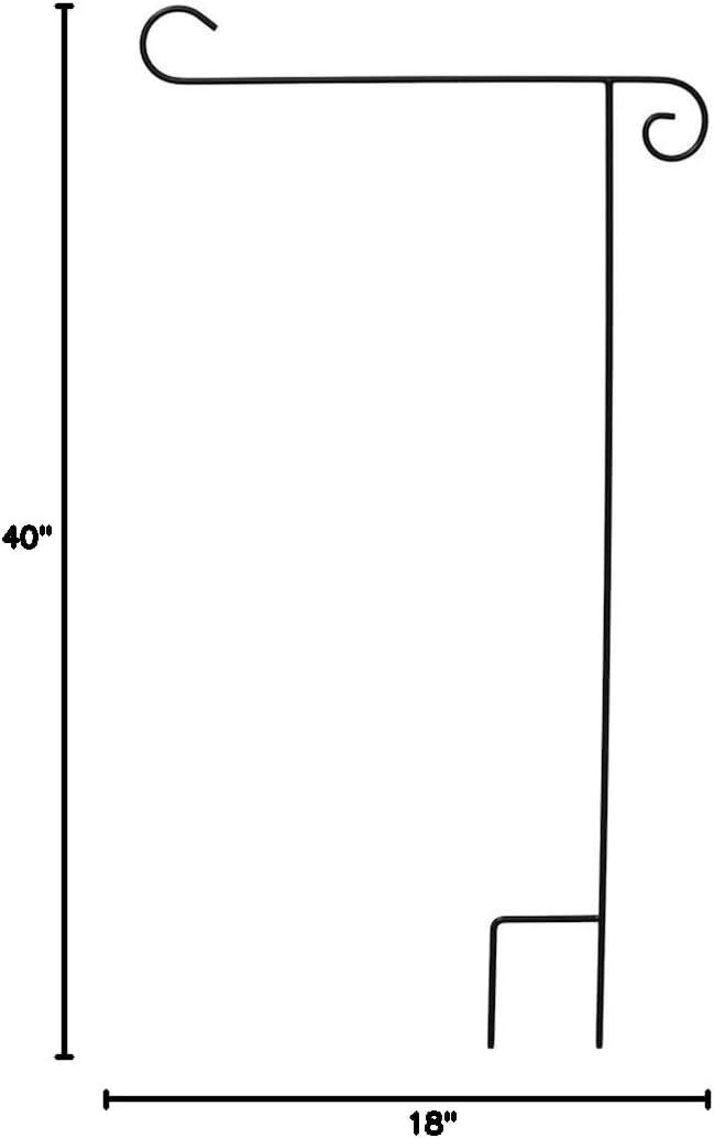 Briarwood Lane Wrought Iron Garden Flag Stand - 40" Height for Outdoor Decor