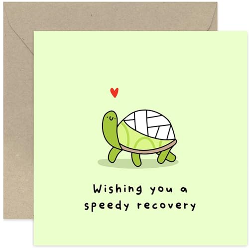 Old English Co. Turtle Get Well Soon Card - Speedy Recovery Greeting Card