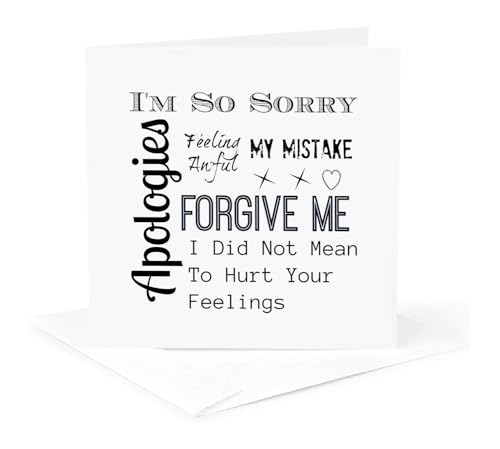 Apology Greeting Card with Envelope - 3dRose 5.5x5.5 Inches