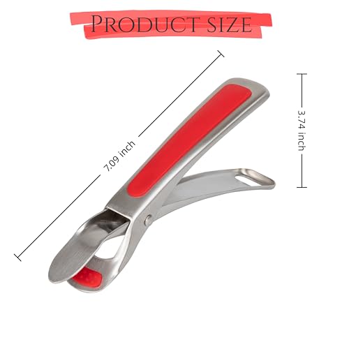 Stainless Steel Hot Plate Gripper Tongs with Non-Slip Pad
