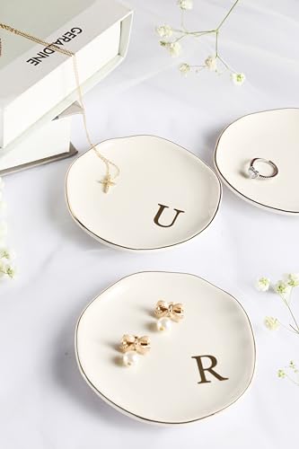 Personalized Ceramic Jewelry Tray Ring Dish - A Monogrammed 4.75"