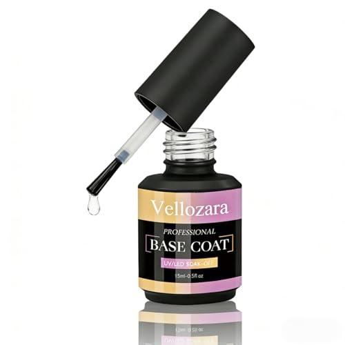 Vellozara Gel Base Coat for Nail Polish - 15ml Chip Resistant Long Lasting