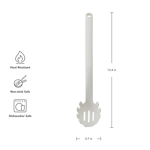 KitchenAid Porcelain White Pasta Fork - Heat Resistant & Ergonomic