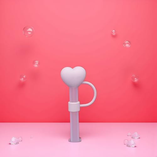 Pink Heart Straw Covers for Stanley 30oz & 40oz Cups - Silicone Toppers