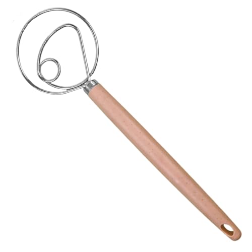 IVICOO Stainless Steel Dough Whisk with Ergonomic Handle