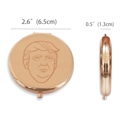Small Travel Pocket Mirror, 2.6" Round Double-Sided 1X/3X Magnifying