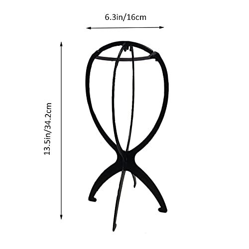 Mydio Plastic Black Hat Stand - 3-Piece Durable Cap & Wig Holder