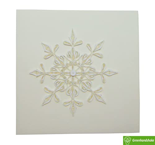 Greenhandshake Christmas Quilling Card 3D Collection Snowflake Handmade Greeting Card for All Occasions