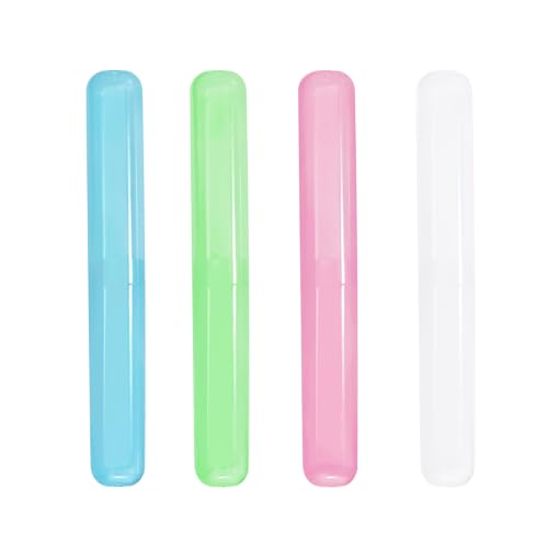 Quacc 4-Pack Plastic Toothbrush Travel Case Breathable Portable Storage Box