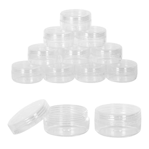 DESKEMAI 10 Pcs Clear Round Acrylic Jars 5g 5ml Empty Cosmetic Sample Containers with Lids