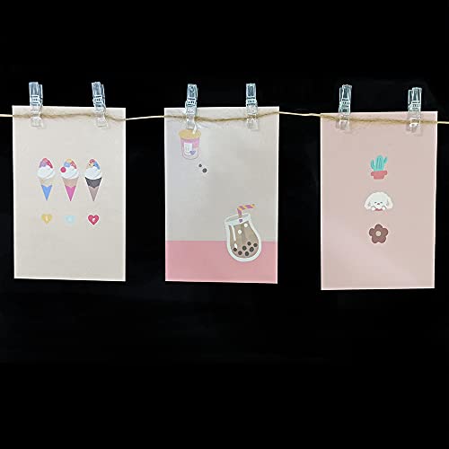 Small 128 Pcs Clear Plastic Photo Clips for Hanging, Craft & Decoration - Transparent Clips