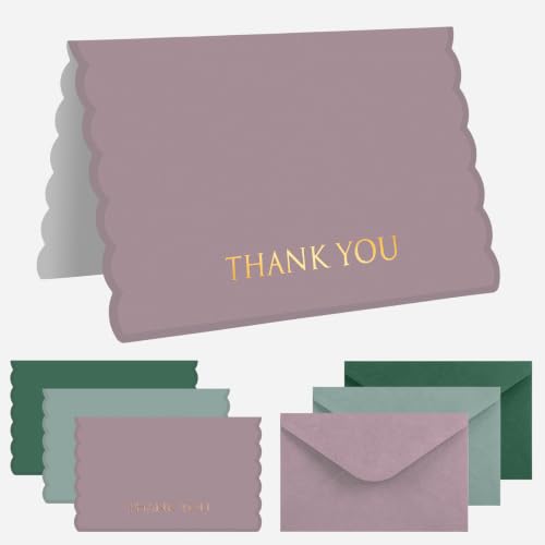30-Pack Beautiful Blank Thank You Cards with Envelopes and Stickers